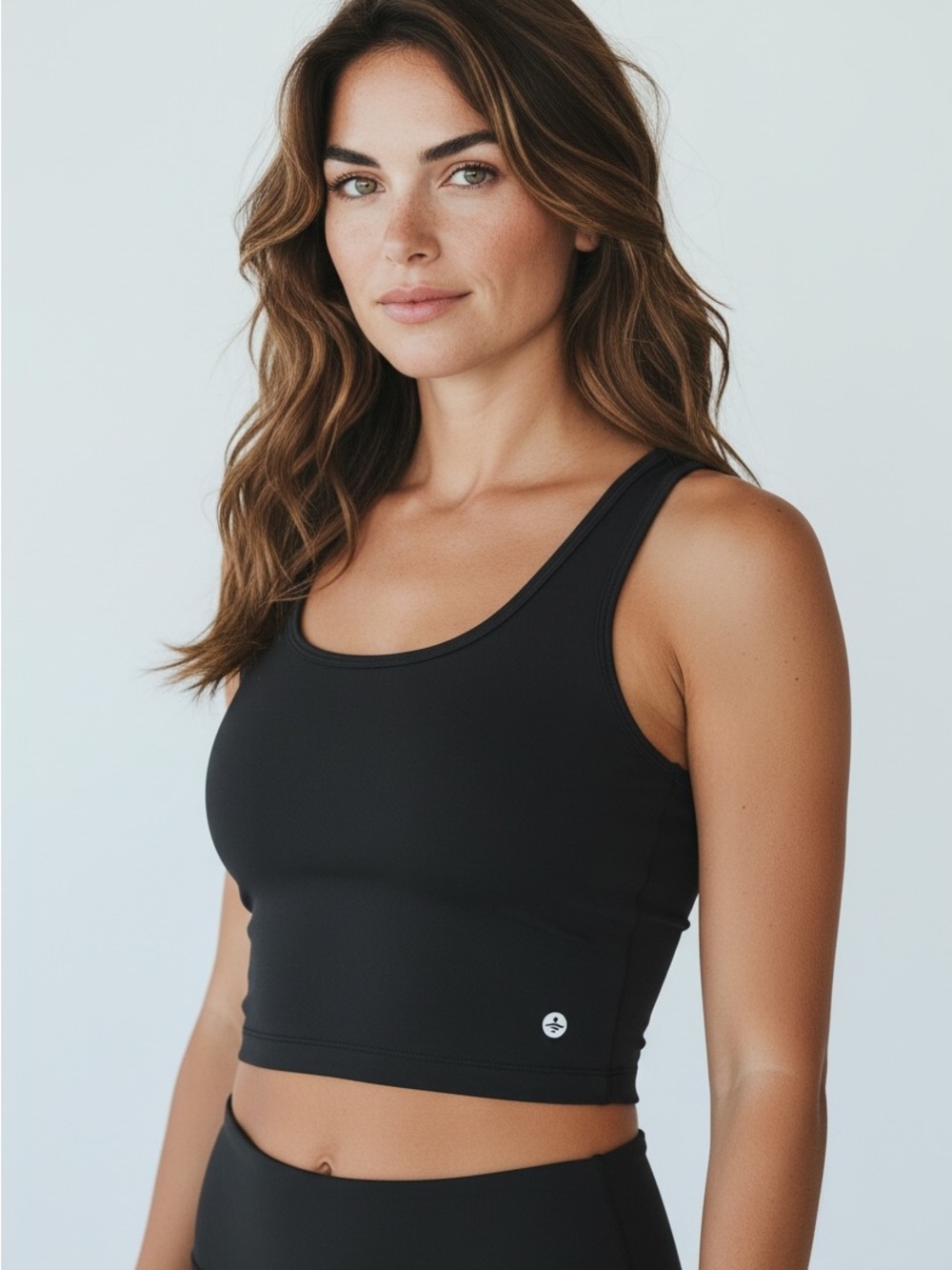 Halara Women’s Black Crop Tank Top Cross Back Open Back Workout Yoga